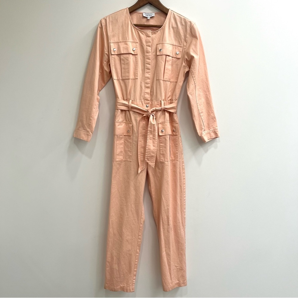 & Other Stories pocket detail utility jumpsuit in bleached peach pastel size 2 - Picture 4 of 14
